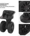 Luggage Wheel Replacement Set Of 2 Easy To Install Suitcase Caster Wheels For Repairing Worn Out Casters ABS Material