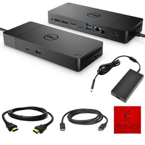 Beefed-Up Thunderbolt Docking Station For Laptops With Dual Monitors, USB-C 3.1 And USB-A Ports, 2 DisplayPort 1.4, HDMI 2.0, Gigabit Ethernet, 180W Power Adapter, Cables And Cleaning Cloth, Renewed.