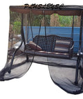 Patio Mosquito Netting With Zipper For Outdoor Use Waterproof Tent Mesh Screen For Porch Swing 3 Seater 125x205x205 Cm