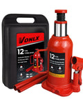 VONLX 12-ton hydraulic bottle jack with storage case, red metal jack with lifting handle
