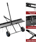 Tow Behind Dethatcher Powerful 40 Inch With 20 Spring Steel Tines Lift Handle For ATV And Mover Tractors Lawn Rake