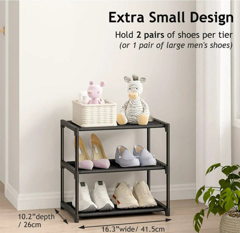 Super Lightweight Three Tier Mini Shoe Rack Freestanding Compact Floor Shelf For Tiny Closets College Dorms Narrow Entryways And Super Tight Apartment Spaces That Actually Fit