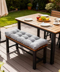 Custom Bench Cushions Waterproof Window Seat Pad Non Slip Tufted for Patio Furniture in garden setting