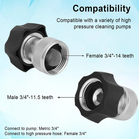 Electric Pressure Washer Adapter Three Quarter Inch High Pressure Quick Connection Fitting Garden Hose Connector Detail View