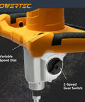 Electric Mortar Mixer Dual Handheld Design 1600W High Torque Two Speed Gearbox with variable dial and gear switch