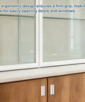 Top Shelf Clear Recessed Finger Pulls 2 Pack Easy Peel And Stick Cabinet Hardware 1.97 Inch on modern cabinet doors.