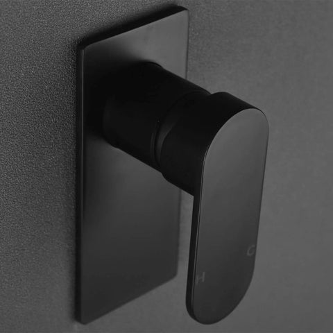 Wall Mount Manual Shower Valve Kit With Ceramic Cartridge Single Lever Shower Mixer Pressure Balance Rough In Valve Body Matte Black Trim