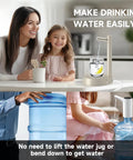 5 Gallon Water Dispenser For Desktop Use Desk Friendly Portable Electric Water Pump dispenses water into glass, easy use for family.