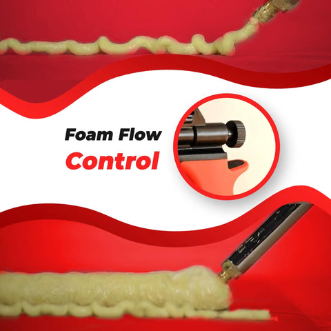 Close-up of Expanding Foam Gun Kit With Two Metal Dispensing Guns And Nine Extenders For Caulking Filling And Sealing Homes