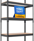 Heavy Duty 5 Tier Garage Shelving Unit With Adjustable Metal Racks 35.9 Inch Wide Standing Storage Shelves Black Finish