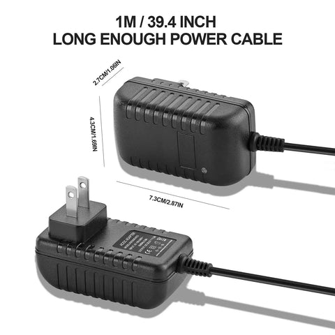 Powerful Massage Gun Charger Cable 24V To 25.2V 1A For Percussion Massage Guns, 100V-240V Input, black plug and dimensions
