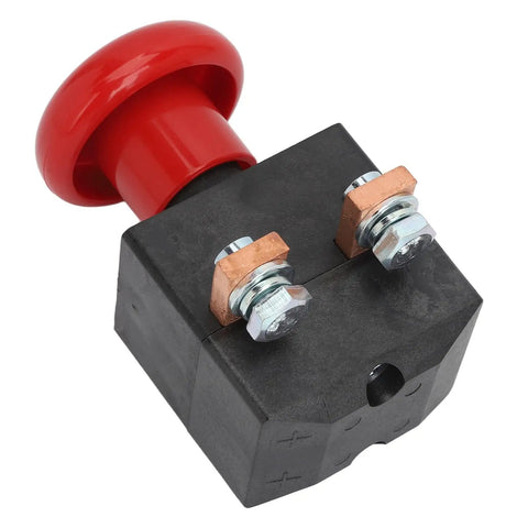 Must Have Emergency Push Button Switch For Electric Stackers And Forklift Pallets With Fast Power Cutoff Latching design visible in image.
