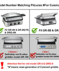 Model compatibility chart for Heavy Duty Replacement Waffle Plates Compatible With Standard Contact Grills.