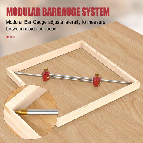 Modular bar gauge system adjusts for precise inside measurements in woodworking. Nail Every Measure With This Straight Up 3 In 1 Modular Bar Gauge For Woodworking Clamping Positioning And Circle Drawing Inside Or Outside Corners Getting It Done Right Today.