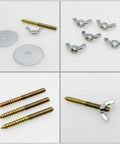 20 Piece Pro Grade Bird Cage Screw Set With Wing Nuts For Rapid Perch Mounting 19 Inch Length with washers and bolts.