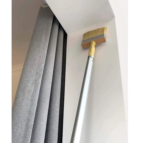 Heavy Duty 5 Inch Paint Brush With Screwed Extended Handle For Decks And Fences Stain Block Poly Bristle Blend Ideal