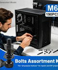 Top Shelf 190PC M6 Hex Socket Head Cap Screw And Nut Assortment Kit With Washers, 12.9 Alloy Steel in a DIY project setup.