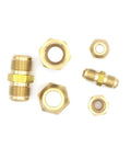 1/4 Inch No Weld Copper Pipe Connector For Hvac Ac Lines No Sweat Compression Coupler with brass flare nuts and fittings.