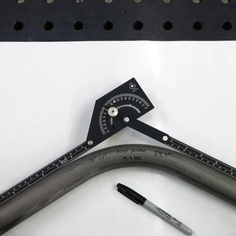 Heavy Duty Anodized Aluminum Angle Finder Protractor 0 To 180 Degrees for precise tube bending with 20 inch arm.