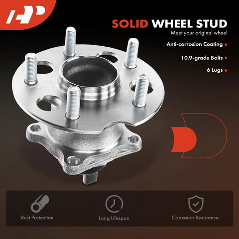 Front view of Two Pack Rear Wheel Bearing And Hub Assemblies With ABS For Toyota RAV4 1996 To 2005 FWD Only Tough Build