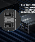 Industrial Managed Ethernet Switch With 8 Gigabit Ports And 2 SFP Ports, close-up of SFP port for fiber communication