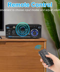Dope 400W Bluetooth Stereo Amplifier For Home Audio System with remote control displayed on shelf