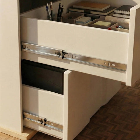 Drawer with Heavy Duty Ball Bearing Side Mount Drawer Slides in Steel with Perma Brite Zinc Finish