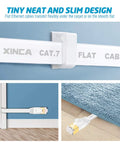 Cat7 Flat Ethernet Cable 15ft White Ultra Fast 10Gbps Shielded STP LAN Internet Network Cable With RJ45 Connectors installed