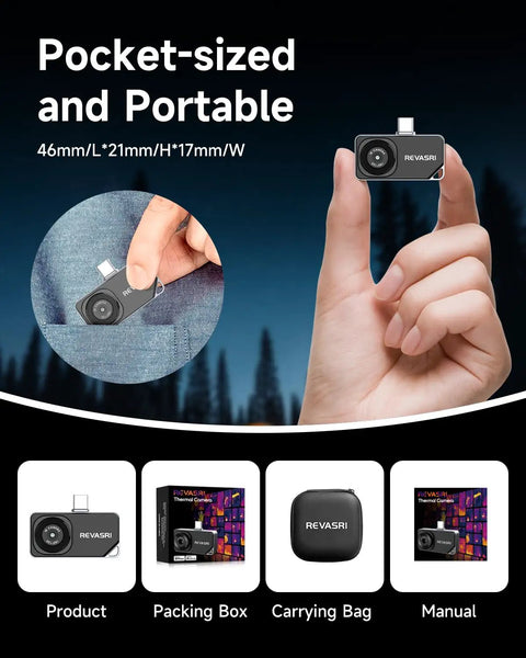 Pocket-sized Type-C Thermal Camera For iPhone And Android Devices With 320x240 Resolution And 15x Digital Zoom