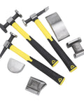 7 Piece Carbon Steel Auto Body Repair Kit with Heavy Duty Hammer and Dolly Set Dent Removal Tools displayed on white background