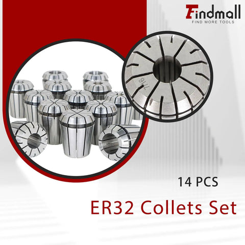 ER32 Collets Set 14 Piece Pro Grade High Accuracy Machinist Kit For Milling And CNC One Sixteenth To Three Quarters Inch Range