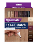 Exact Match Wood Furniture And Floor Repair Markers, 6 Count Brown Markers in package with color swatches