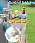Must-Have Two Pack Poolside Storage Baskets With Cup Holders For Above Ground Pools Beige Fits 3-Inch Top Rails