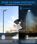 300W LED Parking Lot Light With 42,000 Lumens, Dusk To Dawn Photocell, Day to Night Activation, IP65 Waterproof