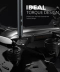 Mini Electric Screwdriver Kit With LED Light 42 In 1 Cordless Precision Set in use on drone, shown with torque design feature.