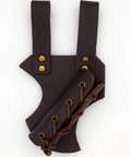 Left Handed Medieval Renaissance Leather Sword Frog For Longsword And Shortsword Holster Genuine Cowhide Deep Brown Finish