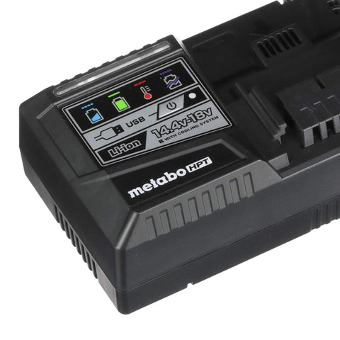 Top view of Rapid 18V And 36V Slide Battery Charger With USB Port Fast Charge For Lithium Ion Slide Style Batteries