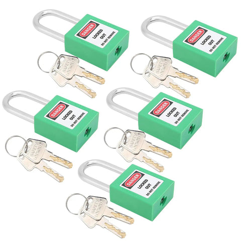 Tough As Nails 38 Mm Padlock Lockout Tagout Kit With Five Insulated Locks Ten Keys And Writable Tags To Secure Machines Prevent Unwanted Starts In Extreme Temps Ideal For Shop Floors Or Repair Crews Wanting Durable Industrial Safety Gear Top Pick green padlocks with keys
