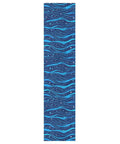 Electric Blue Wave Pattern Grippy Tape For Skateboards Waterproof Non Slip Surface 33x9 Inch Emery Top Layer With PVC Backing