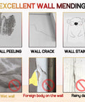 Examples of wall damage repair with All In One Wall Repair Kit With Spackle Paste And Scraper Two Pack For Quick Dry White Plaster Patch Holes And Cracks Graffiti Easy DIY Fix For Home Projects Today