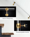 Sturdy 2 Pack Acrylic Indoor Stair Handrail Kit With Golden Wall Mount Brackets Crystal Clear Lucite Rail, 3.3 Ft Each