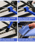 Step-by-step use of Bike Chain Washer And Motorcycle Chain Brush Set for cleaning dirt, grease from chains and gears