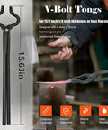 Beefy Heavy Duty Blacksmith Knife Making Forge Tongs Set With V Bit Blade Tongs And Flat Tongs Three Piece Tool Kit featured in use