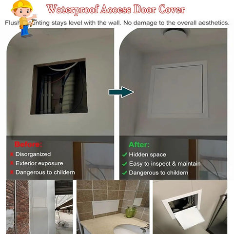 Slick White Aluminum Drywall Access Panel 21 By 24 Inch Flush Mount Crawl Space Door For Plumbing Electric Hvac Inspection hidden behind wall.