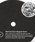 Close-up of Silver Cut Off Wheel for Pipe Cutting and Metal Fabrication, Four Inch Diameter, Three Eighths Inch Arbor