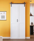 Solid Core Bi Fold Barn Door Kit With Forty Inch Track Kit Included For Interior Use White Primed Paintable Finish Panels