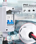 Two Pole 1000V 63 Amp DC Solar Disconnect Switch With DIN Rail Mount Outdoor IP65 Waterproof Box Isolator