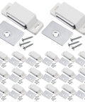 24 Pack Heavy Duty Cabinet Magnets With 15lb Holding Power Magnetic Door Catch Kit Includes 48 Screws, white finish