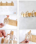 3 Light Modern Vanity Light Fixture in Brass Finish With Clear Glass Shades For Bathroom, wall mount assembly view