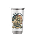 Patriotic Stainless Steel Insulated Tumbler With US Flag Sailboat Design, Keeps Drinks Cold Or Hot, Great 4th Of July Gift